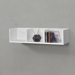 PremiumXL Falipolc Isua 75x17x17 cm Stílusos Falipolc 3 Tárolófelülettel Forgácslap 9 kg Matt Fehér