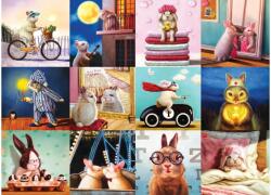 EUROGRAPHICS 6000-5693 - Funny Bunnies, Lucia Heffernan - 1000 db-os puzzle (6000-5693)