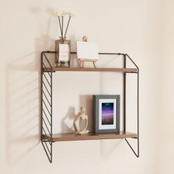 PremiumXL Fali Polc Bømlo Fekete / Diófa-Hatású