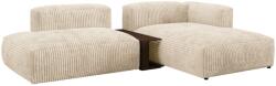 MICADONI Martina világos bézs színű, kordbársony sarokülőgarnitúra 285 cm, jobb oldali (MIC_SET1R_212_F1_MARTINA1)