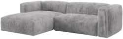 MICADONI Világosszürke kordbársony sarokkanapé Martina 280 cm, balos (MIC_LC_S_212_F1_MARTINA4)