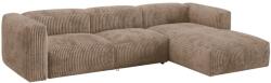 MICADONI Sötét bézs színű, kordbársony sarokkanapé Martina 330 cm, jobb oldali (MIC_RC_212_F1_MARTINA2)