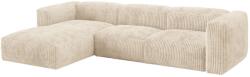 MICADONI Martina 330 cm-es világos bézs színű, kordbársony sarokkanapé, balos (MIC_LC_212_F1_MARTINA1)