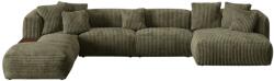 MICADONI Zöld bársony sarokülőgarnitúra Martina 406 cm, balos (MIC_UL_212_F1_MARTINA3)