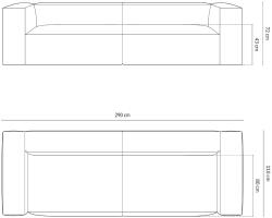 Micadoni Nuria bársony kanapé 290 cm (MIC_5S_88_F1_NURIA8)