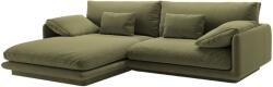MICADONI Zöld bársony sarokkanapé Torino 250 cm, balos (MIC_LC_184_F1_TORINO6)