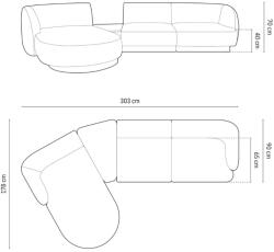 MICADONI Miley 303 sarokgarnitúra, balos (MIC_SET1L_140_F1_MILEY2)