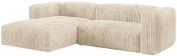 MICADONI Martina világos bézs színű, bordázott sarokülőgarnitúra 280 cm, balos (MIC_LC_S_212_F1_MARTINA1)