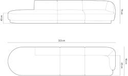 Micadoni Miley bársony kanapé 323 cm, balos (MIC_R4SOL_51_F1_MILEY2)