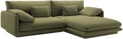 MICADONI Zöld bársony sarokkanapé Torino 250 cm, jobb oldali (MIC_RC_184_F1_TORINO6)