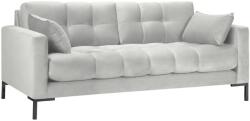 Micadoni Világosszürke bársony háromszemélyes kanapé MICADONI MAMAIA 177 cm (MIC_2S_F1_MAMAIA10)