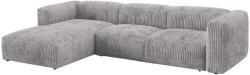 MICADONI Világosszürke kordbársony sarokgarnitúra Martina 330 cm, balos (MIC_LC_212_F1_MARTINA4)
