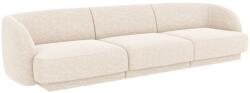 Micadoni Fehér zsenília háromszemélyes kanapé MICADONI Miley 259 cm (MIC_3S_140_F1_MILEY1)