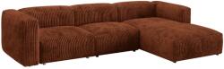 MICADONI Terrakotta vörös bársony sarokgarnitúra Martina 330 cm, jobb oldali (MIC_RC_212_F1_MARTINA5)