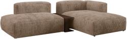MICADONI Sötét bézs színű Martina kordbársony sarokkanapé 285 cm, jobb oldali (MIC_SET1R_212_F1_MARTINA2)