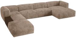 MICADONI Sötét bézs színű, bordázott Martina sarokkanapé 406 cm, balos (MIC_UL_212_F1_MARTINA2)
