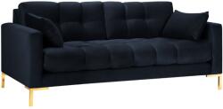 Micadoni Mamaia 177 cm-es sötétkék bársony háromszemélyes kanapé arany alappal (MIC3SE1MAMAIA109)