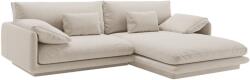 MICADONI Fehér bársony sarokkanapé Torino 250 cm, jobb oldali (MIC_RC_184_F1_TORINO1)