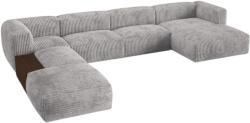 MICADONI Világosszürke, kordbársony sarokkanapé Martina 406 cm, balos (MIC_UL_212_F1_MARTINA4)