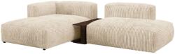 MICADONI Martina világos bézs színű, kordbársony sarokkanapé, 285 cm, balos (MIC_SET1L_212_F1_MARTINA1)