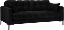 Micadoni Fekete bársony háromszemélyes kanapé MICADONI MAMAIA 177 cm (MIC_3S_51_F1_MAMAIA113)