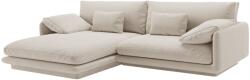 MICADONI Fehér bársony sarokkanapé Torino 250 cm, balos (MIC_LC_184_F1_TORINO1)