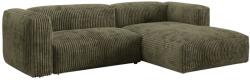 MICADONI Zöld bársony sarokkanapé Martina 280 cm, jobb oldali (MIC_RC_S_212_F1_MARTINA3)
