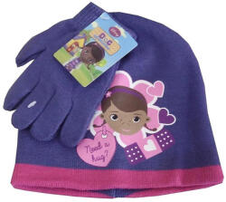 Dr. Plüssi Hug gyerek sapka és kesztyű szett - Lila - 52 cm