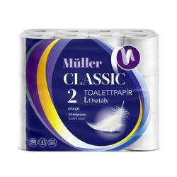 Müller Toalettpapír 2 rétegű kistekercses 100% cellulóz 100 lap/tekercs 24 tekercs/csomag Müller Classic - vegyesbolt