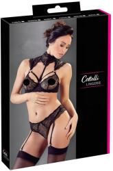 Cottelli Collection - galléros csipke melltartó szett (fekete)