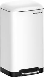 Brius Cos gunoi otel pedala galeata interioara soft-close 30l, 34x61x32 cm, design elegant, alb (EZ-LTB01W) Cos de gunoi