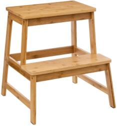 Brius Scaun trepte 5Five Bamboo cu 2 niveluri, bambus, 43x43x47 cm, natur (JJ-164582)