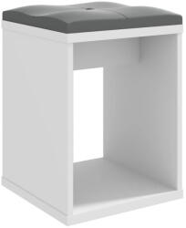 Brius Taburet masuta toaleta sezut confortabil pal laminat mat, 30x30x42 cm, design compact, alb (M1-TABORET_BIALY_1/1)