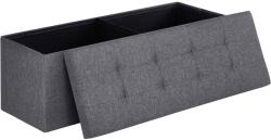 Brius Taburet pliabil cu sezut moale, spatiu de depozitare 131litri, maxim 300kg, 110x38x38cm, gri inchis (EZ-LSF77K)