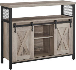 Brius Comoda 2 usi glisante rafturi reglabile stil rustic, 33x100x80 cm, depozitare, gri (EZ-LSC092B02) Comoda