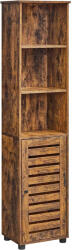 Brius Dulap baie 3 compartimente deschise usa depozitare, 40x30x167 cm, design vintage, maro (EZ-BBK160X01V2)