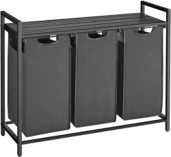 Brius Cos de rufe, 3 compartimente, saci de rufe detasabili, raft, cadru metalic, 3x38L, 93x33x72 cm, negru (EZ-BLH301G01)