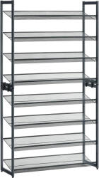 Brius Raft de depozitare pantofi, pe 8 nivele, cu polite reglabile, pentru 32-40 de perechi, 31x92x163cm, gri (EZ-LMR08GB) Pantofar