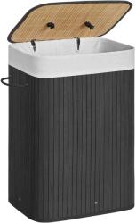 Brius Cos de rufe din bambus, pliabil, cu captuseala detasabila lavabila, 72L, 40x30x60cm, negru (EZ-LCB10B)