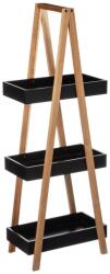 Brius Etajera bambus eleganta, 3 rafturi, 30x18.5x82 cm, compacta design in a, negru (JJ-160851A)