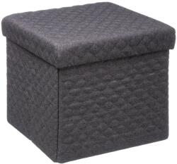 Brius Taburet pliabil patrat cu depozitare, mdf, 31x31x31 cm, spatiu interior, gri inchis (JJ-167846A)