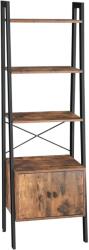 Brius Biblioteca tip scara, cu dulap si 4 rafturi din MDF, stil industrial, 34x56x172cm, maro rustic si negru (EZ-LLS47BX) Raft