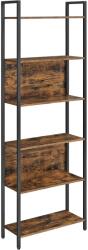 Brius Biblioteca 60x24x186 cm, 6 rafturi, stil industrial, PAL si otel, maro rustic-negru (EZ-LLS113B01) Raft
