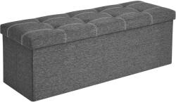 Brius Bancheta pliabila cu spatiu de depozitare 110x38x38 cm, MDF si material textil, capacitate 300 kg, gri inchis (EZ-LSF077G04)