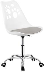 Sersimo Scaun birou ergonomic, cu sezut din spuma, reglabil pe inaltime, maxim 120 kg, 90x49x48 cm, alb si gri (HF-0040)