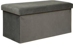 Brius Taburet pliabil Atmosphera Lilou cu spatiu depozitare 80L, 76x38x38 cm, gri (JJ-197333A)