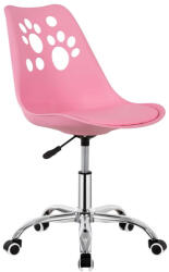 Sersimo Scaun birou ergonomic, cu sezut din spuma, reglabil pe inaltime, maxim 120 kg, 90x49x48 cm, roz (HF-0038)