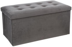 Brius Taburet dublu pliabil Atmosphera Lysandre, MDF si poliester, 76x38x38 cm, gri (JJ-140091E)