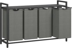 Brius Cos rufe 4x40L, saci detasabili, raft superior si cadru metalic, 116x33x72 cm, negru si gri (EZ-BLH401G01)