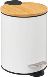 Brius Cos gunoi capac bambus soft-close 3l, 22x17x23 cm, design minimalist, alb (JJ-174572G) Cos de gunoi